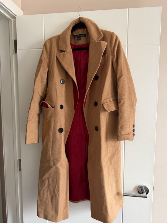 French Connection Jackets & Blazers - French Connection Double Breasted Camel Coat in Size S